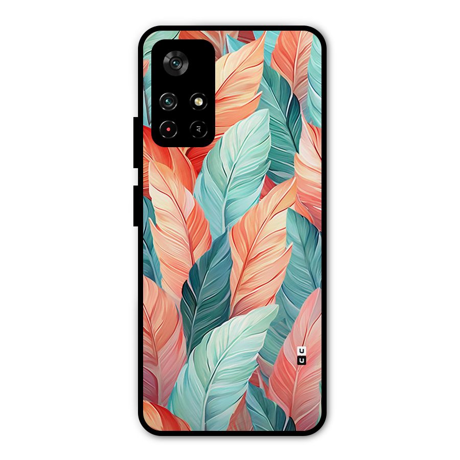 Amazing Colorful Leaves Metal Back Case for Poco M4 Pro 5G