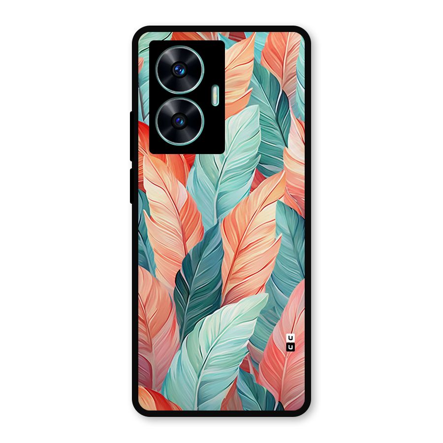 Amazing Colorful Leaves Metal Back Case for Realme Narzo N55