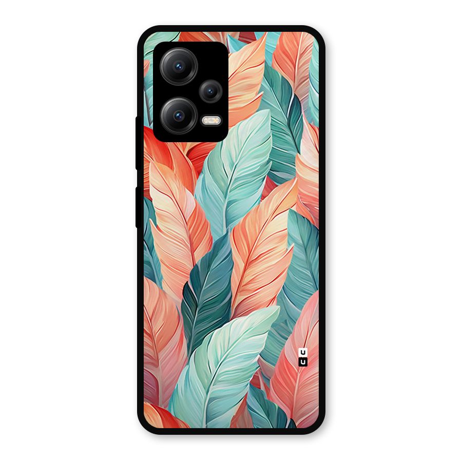 Amazing Colorful Leaves Metal Back Case for Redmi Note 12 5G