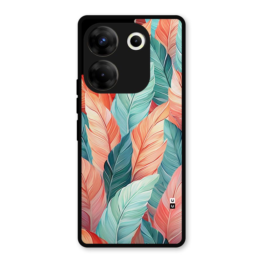 Amazing Colorful Leaves Metal Back Case for Tecno Camon 20 Pro