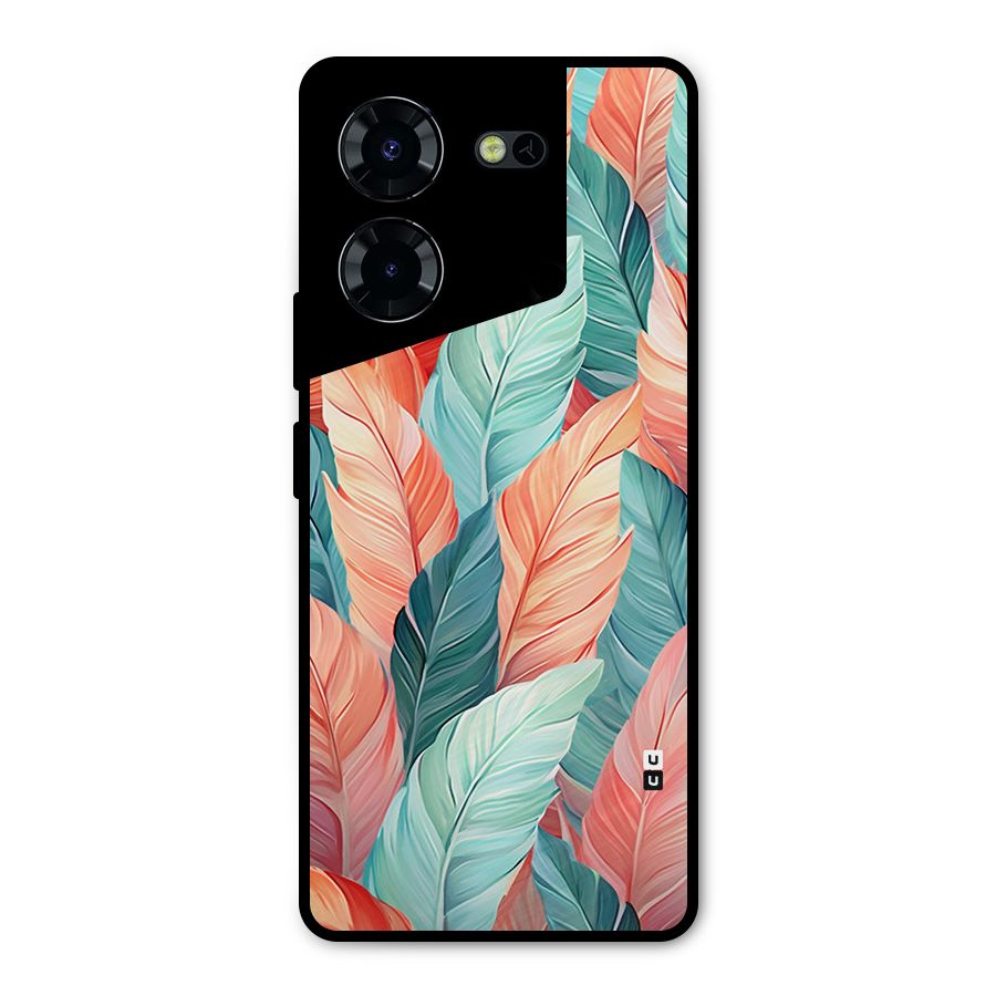 Amazing Colorful Leaves Metal Back Case for Tecno Pova 5 Pro 5G