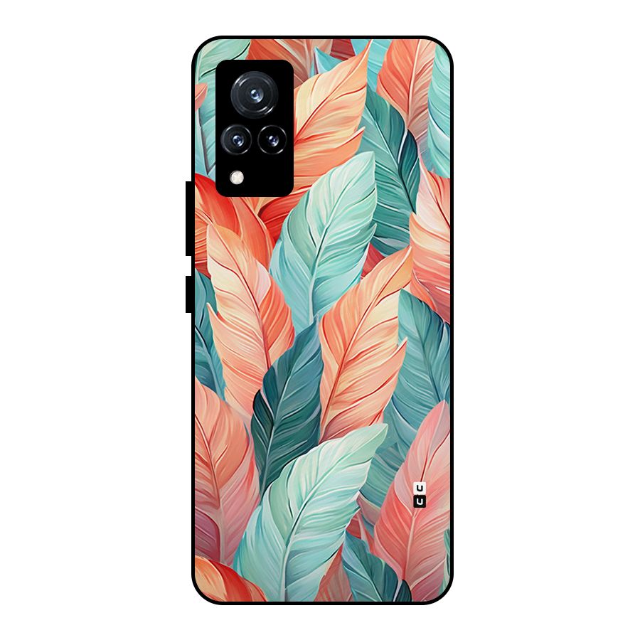 Amazing Colorful Leaves Metal Back Case for Vivo V21 5G