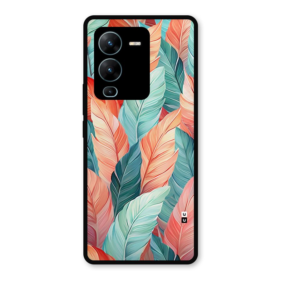 Amazing Colorful Leaves Metal Back Case for Vivo V25 Pro