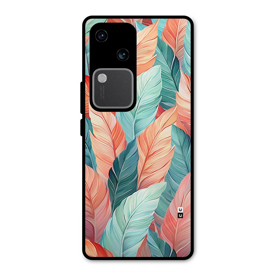 Amazing Colorful Leaves Metal Back Case for Vivo V30 Pro