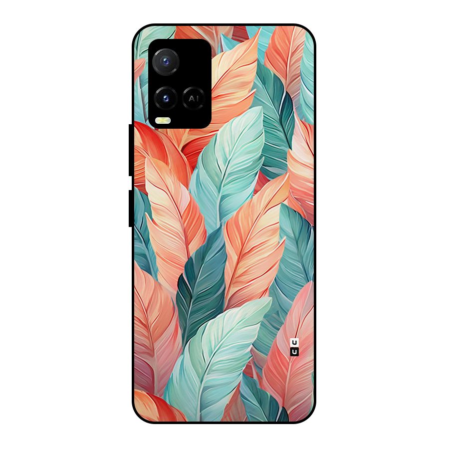 Amazing Colorful Leaves Metal Back Case for Vivo Y21
