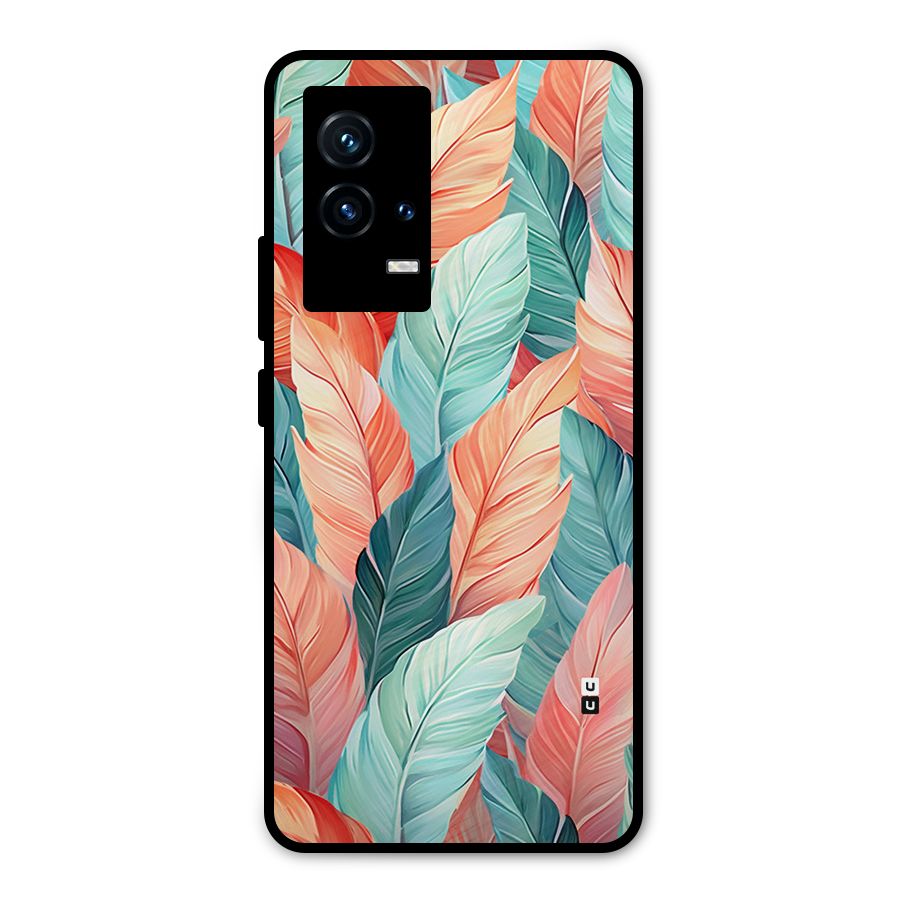 Amazing Colorful Leaves Metal Back Case for iQOO 9 5G