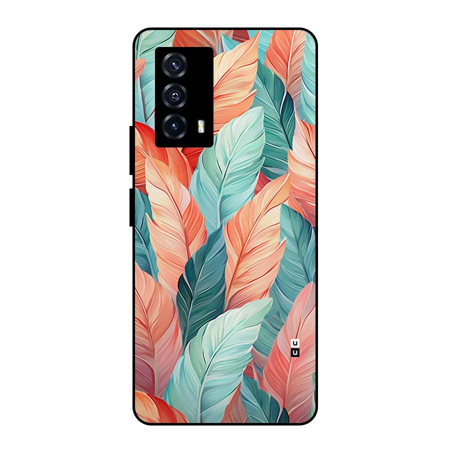 Amazing Colorful Leaves Metal Back Case for iQOO Z5