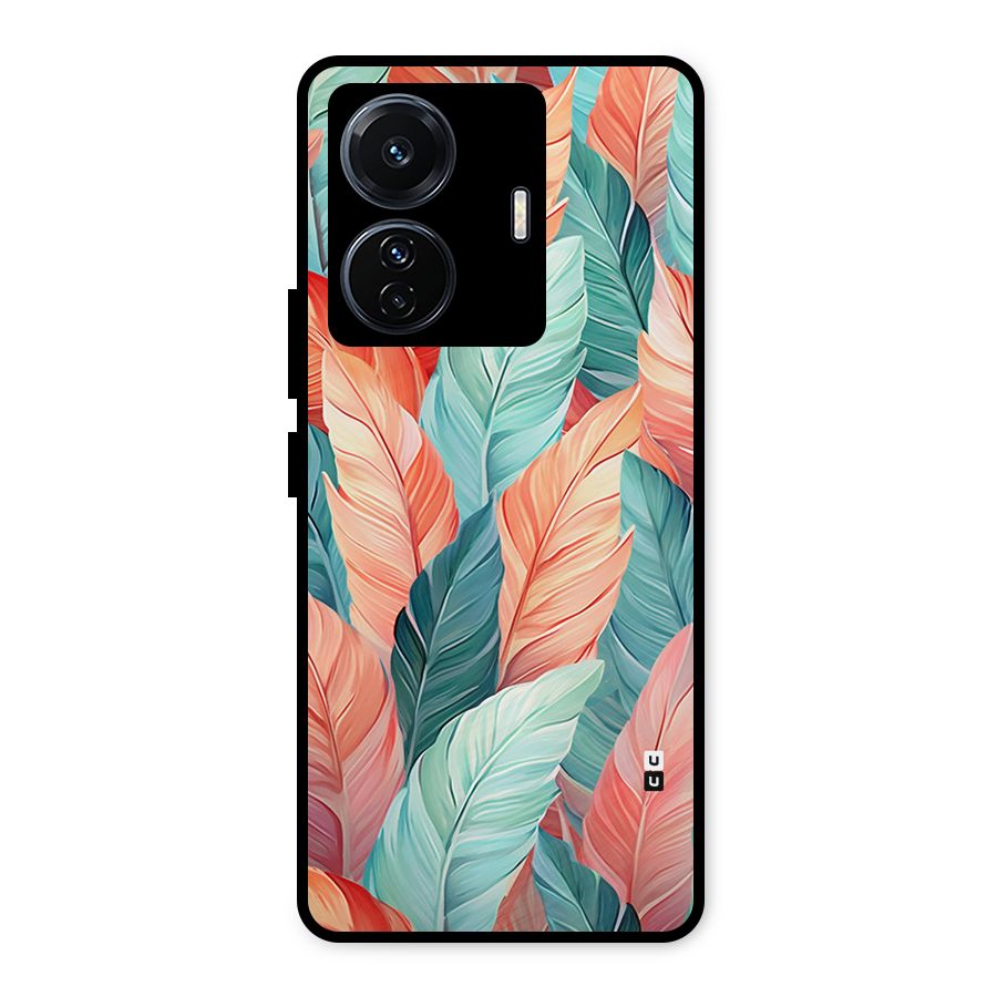 Amazing Colorful Leaves Metal Back Case for iQOO Z6