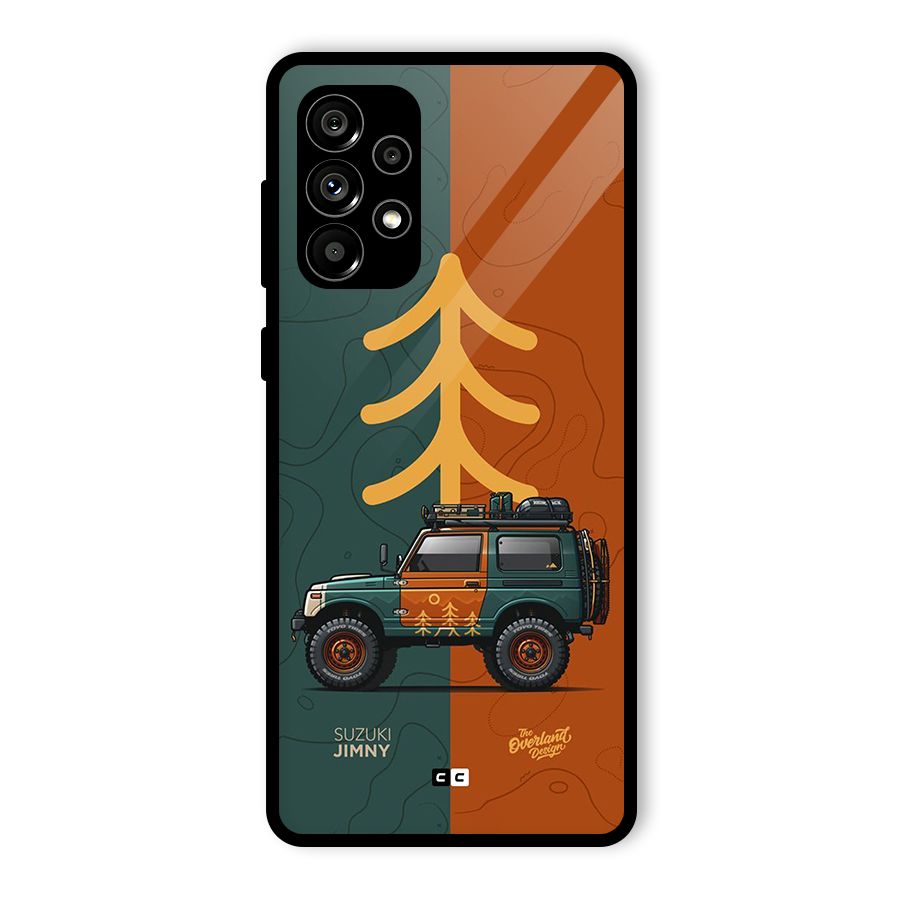 Amazing Defence Car Glass Back Case for Galaxy A73 5G