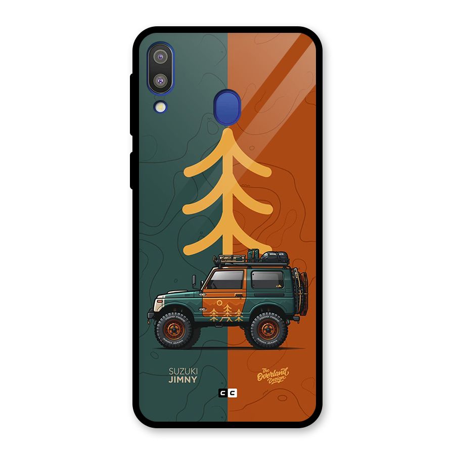 Amazing Defence Car Glass Back Case for Galaxy M20