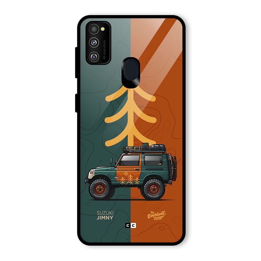 Amazing Defence Car Glass Back Case for Galaxy M30s