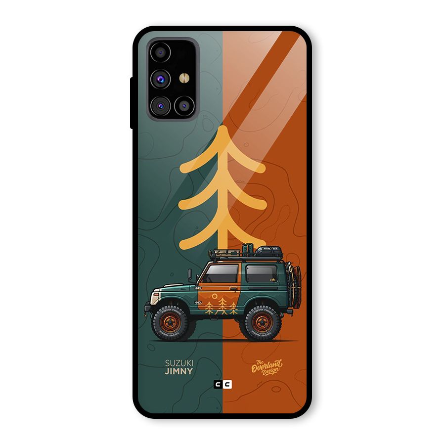 Amazing Defence Car Glass Back Case for Galaxy M31s