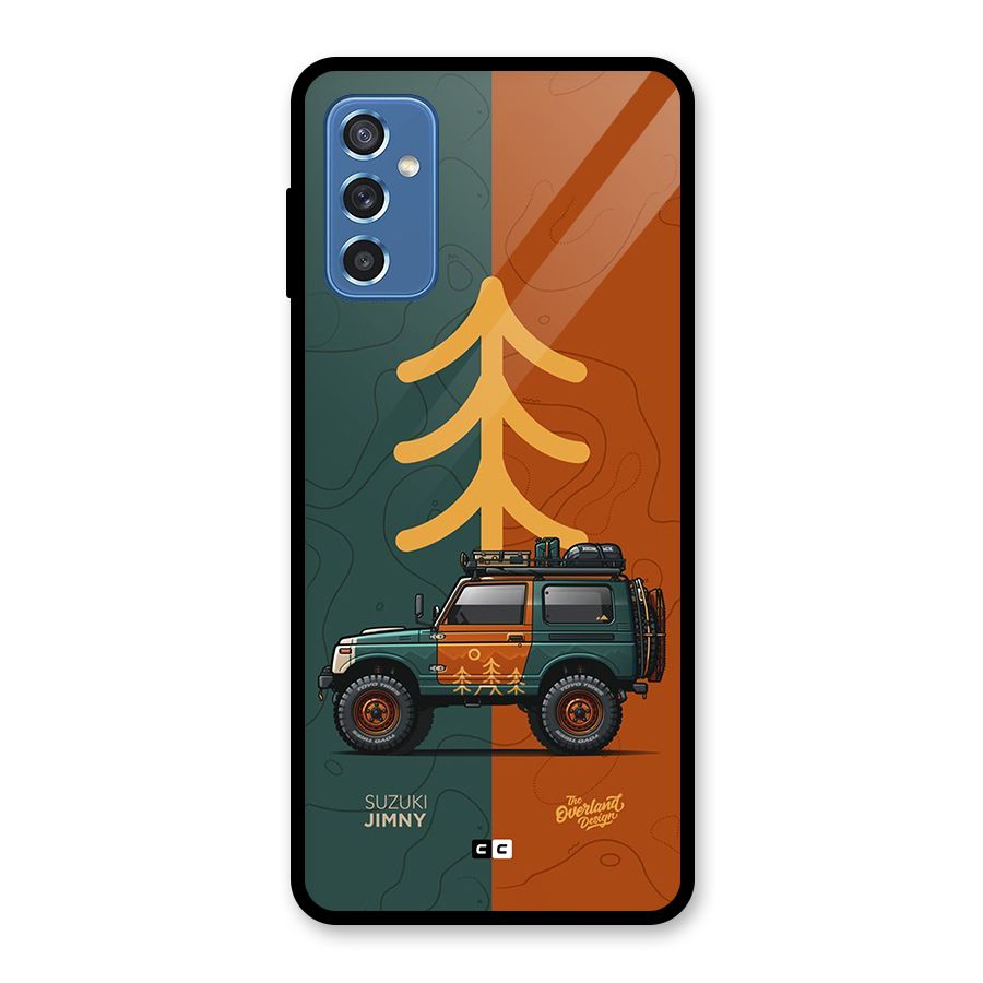 Amazing Defence Car Glass Back Case for Galaxy M52 5G