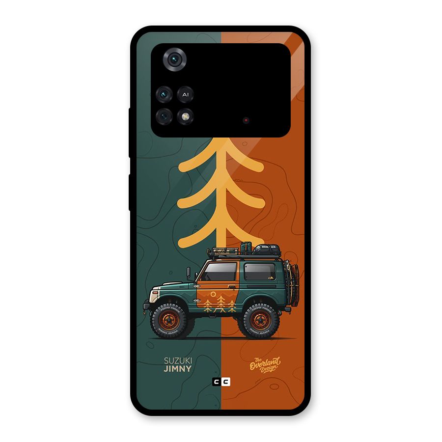Amazing Defence Car Glass Back Case for Poco M4 Pro 4G