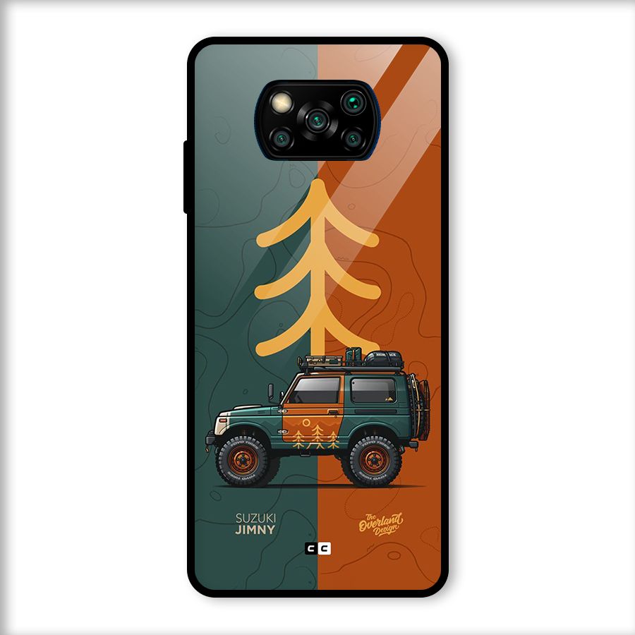 Amazing Defence Car Glass Back Case for Poco X3