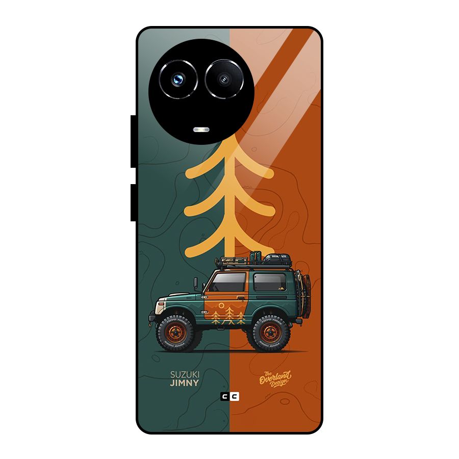 Amazing Defence Car Glass Back Case for Realme 11X
