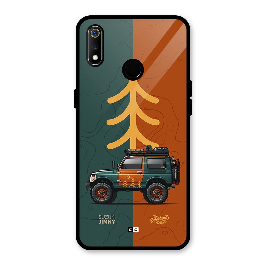 Amazing Defence Car Glass Back Case for Realme 3i