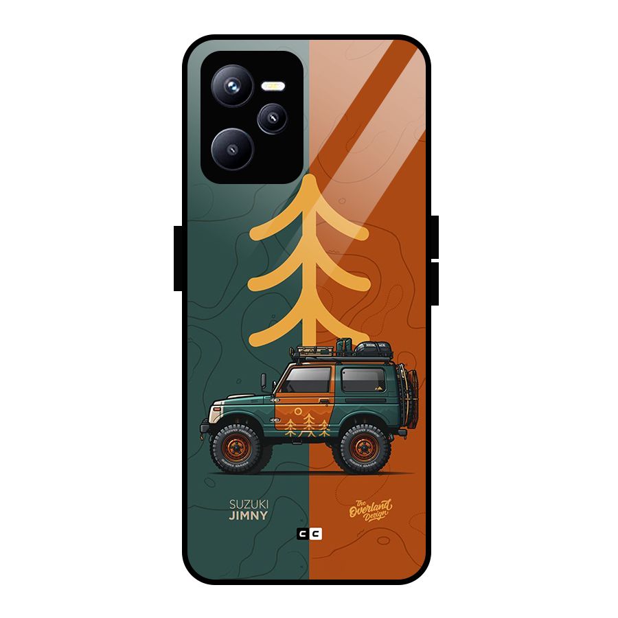 Amazing Defence Car Glass Back Case for Realme C35
