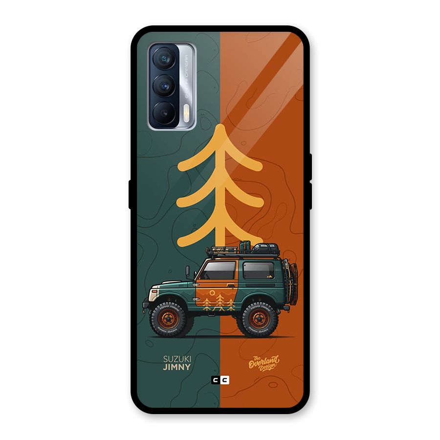 Amazing Defence Car Glass Back Case for Realme X7