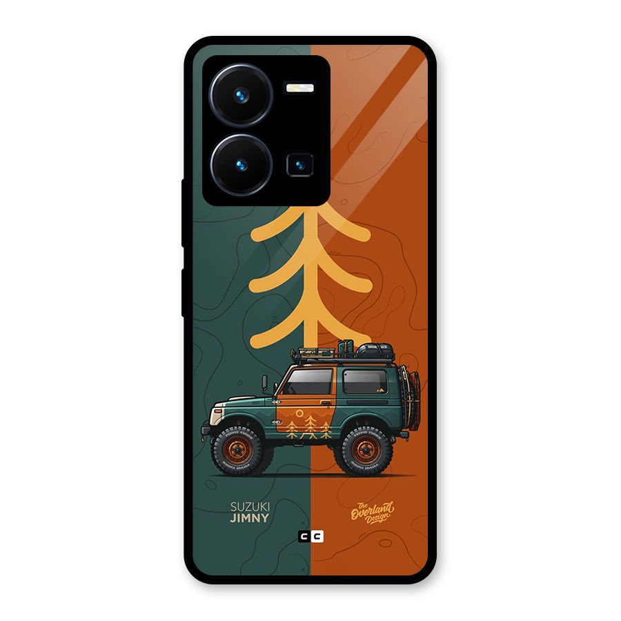 Amazing Defence Car Glass Back Case for Vivo Y35
