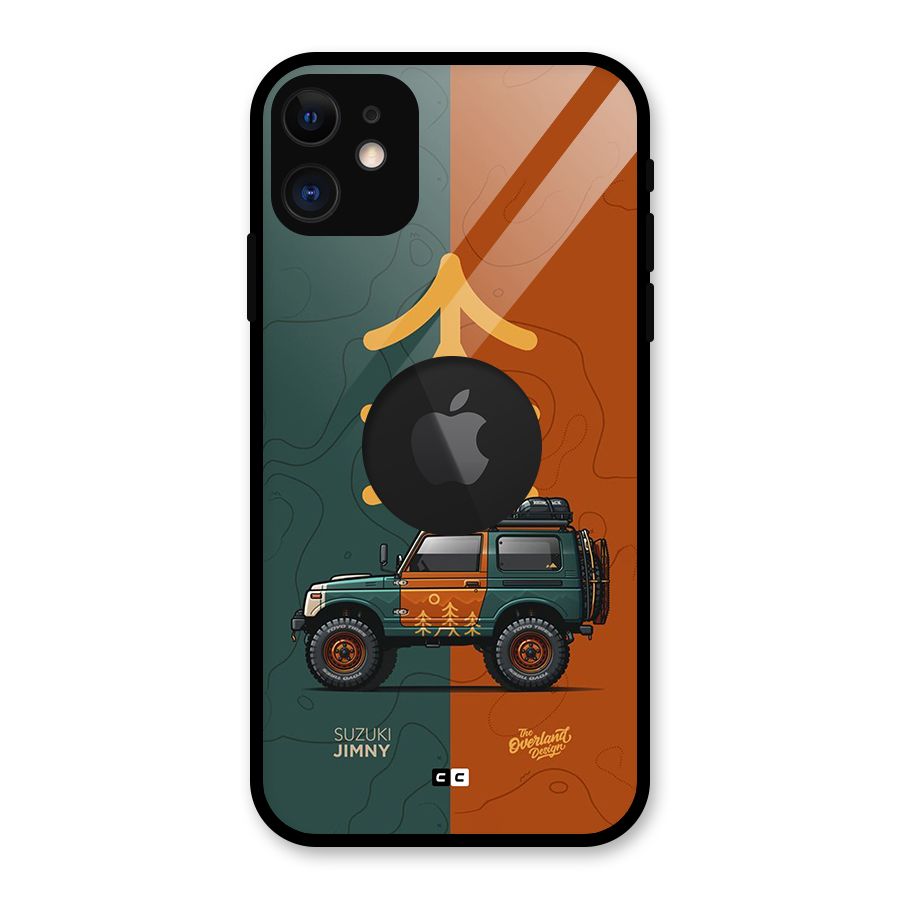 Amazing Defence Car Glass Back Case for iPhone 11 Logo Cut