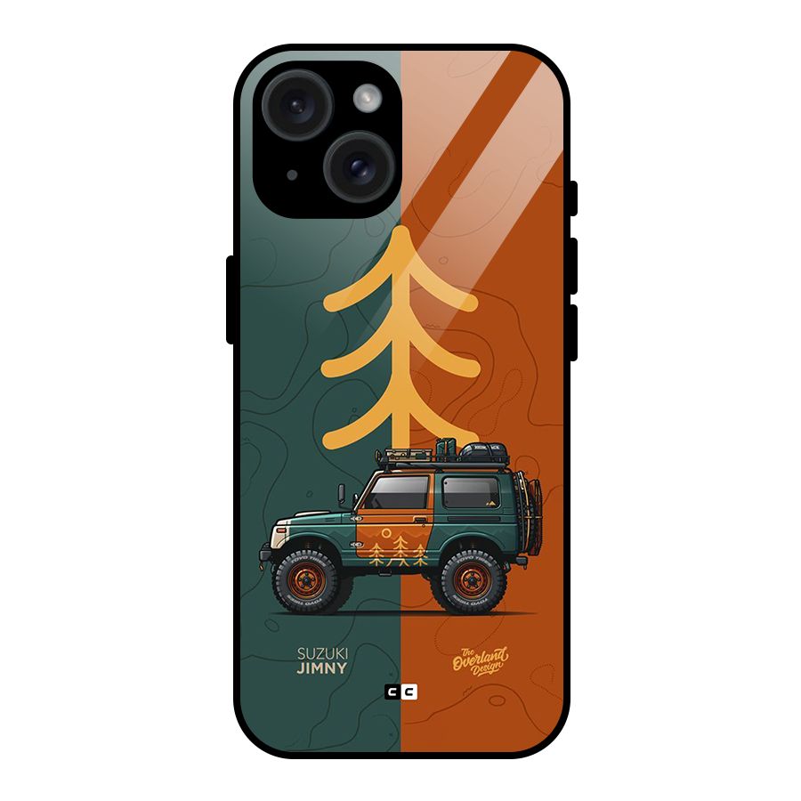 Amazing Defence Car Glass Back Case for iPhone 15
