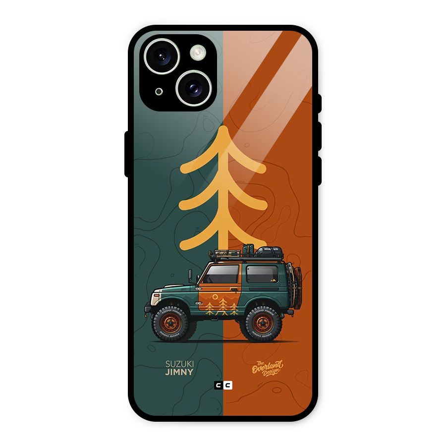 Amazing Defence Car Glass Back Case for iPhone 15 Plus