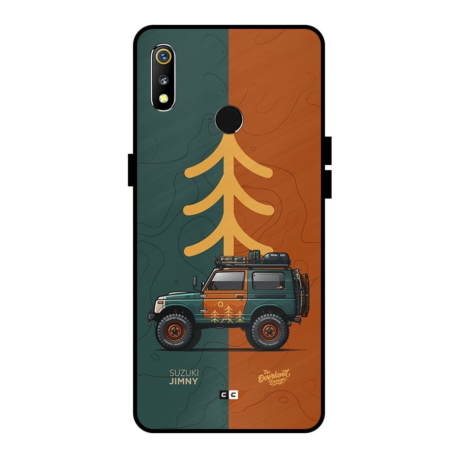 Amazing Defence Car Metal Back Case for Realme 3