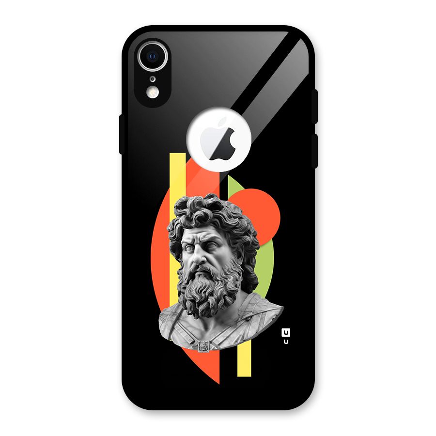 Amazing Geometry Glass Back Case for iPhone XR Logo Cut