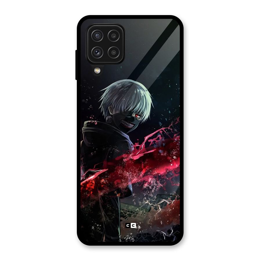 Amazing Ken Kaneki Glass Back Case for Galaxy A22 4G