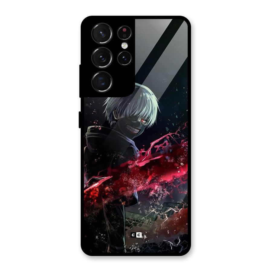 Amazing Ken Kaneki Glass Back Case for Galaxy S21 Ultra 5G