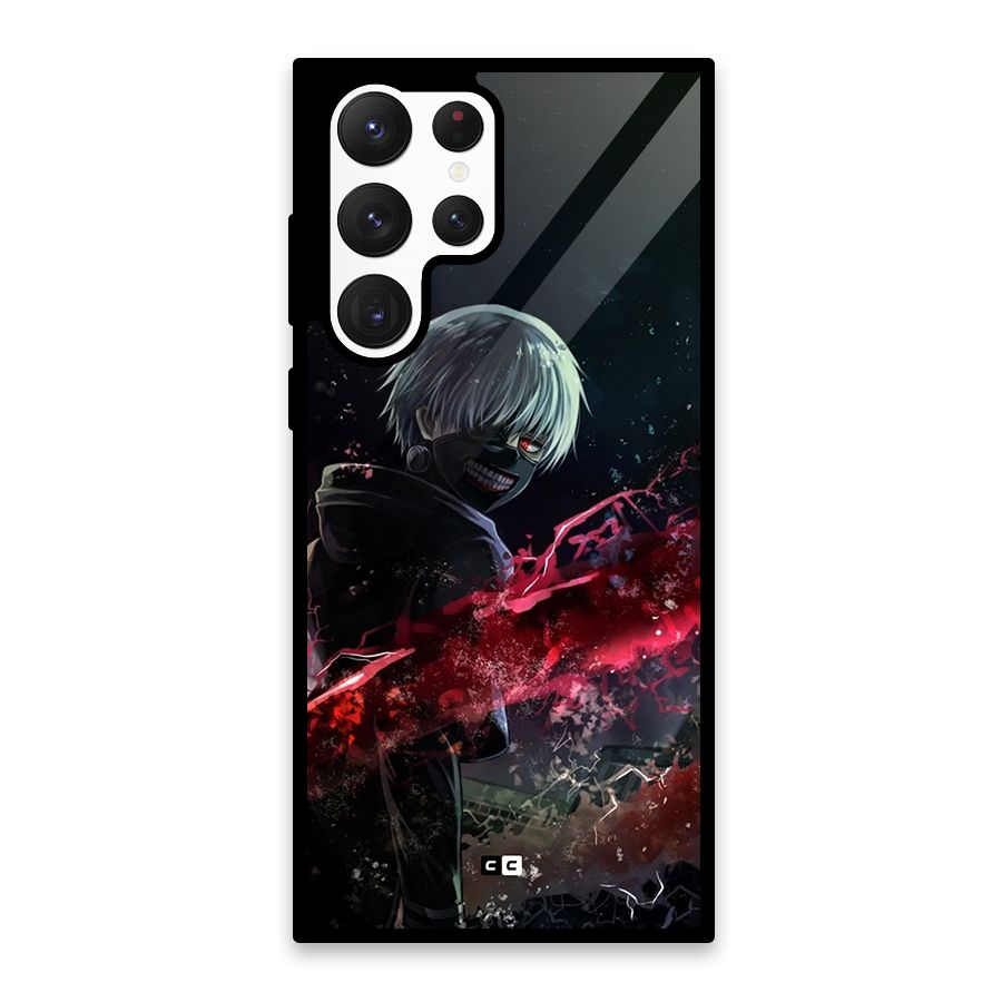 Amazing Ken Kaneki Glass Back Case for Galaxy S22 Ultra 5G
