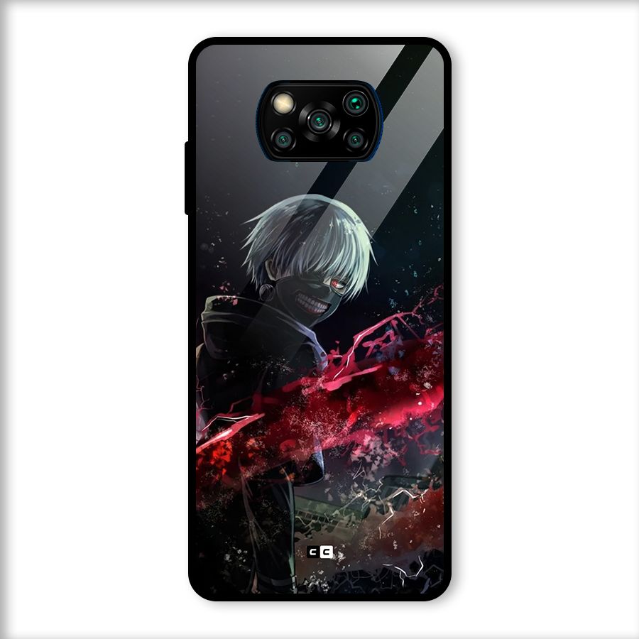 Amazing Ken Kaneki Glass Back Case for Poco X3