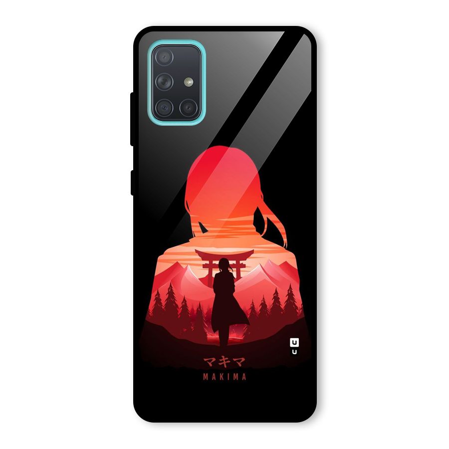 Amazing Makima Glass Back Case for Galaxy A71