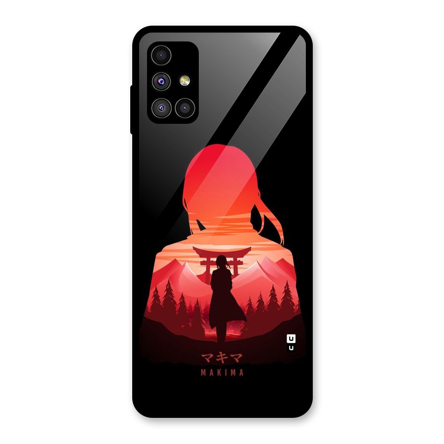 Amazing Makima Glass Back Case for Galaxy M51