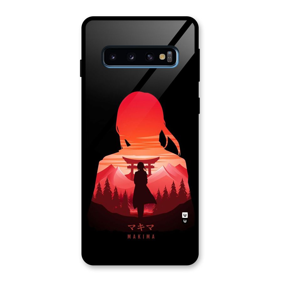 Amazing Makima Glass Back Case for Galaxy S10