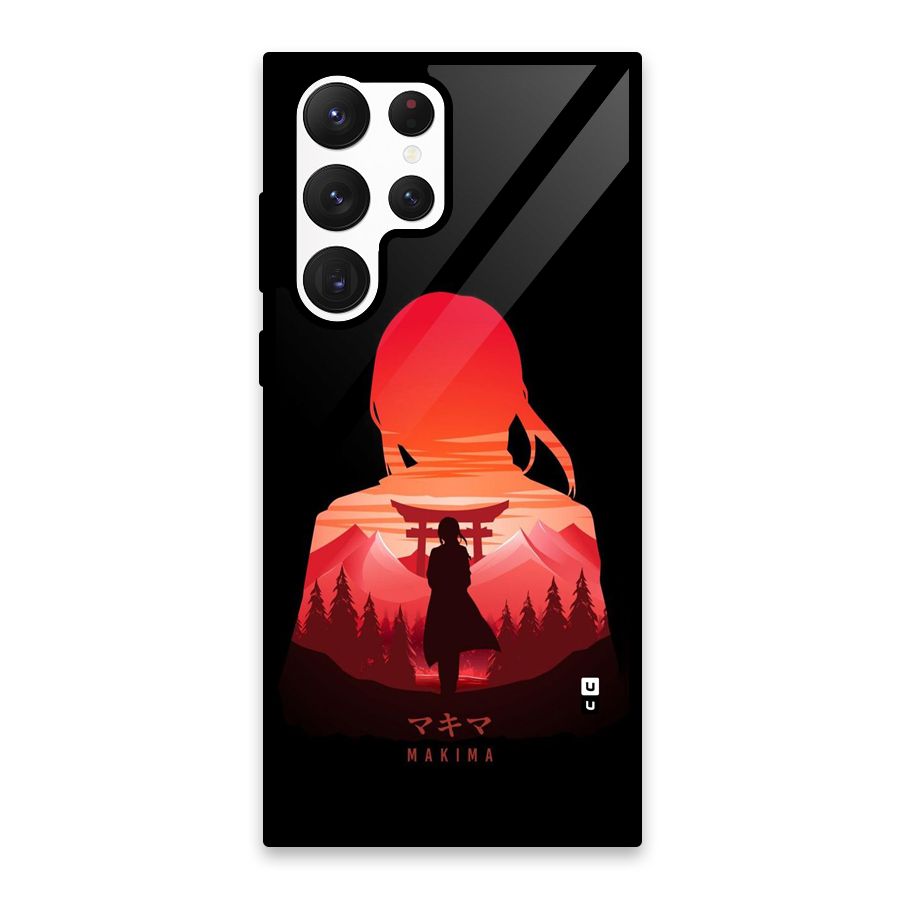 Amazing Makima Glass Back Case for Galaxy S22 Ultra 5G