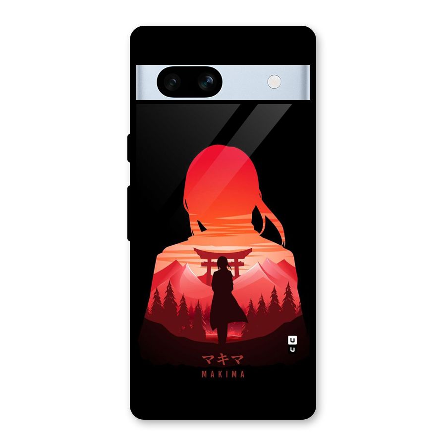 Amazing Makima Glass Back Case for Google Pixel 7a