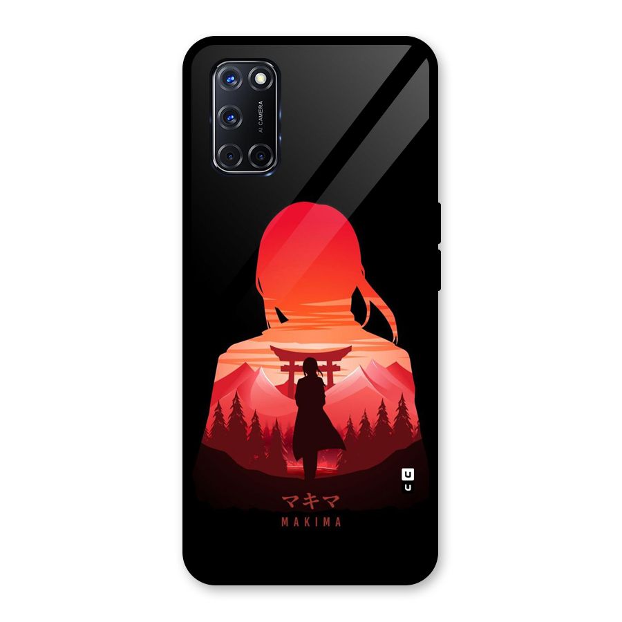 Amazing Makima Glass Back Case for Oppo A52