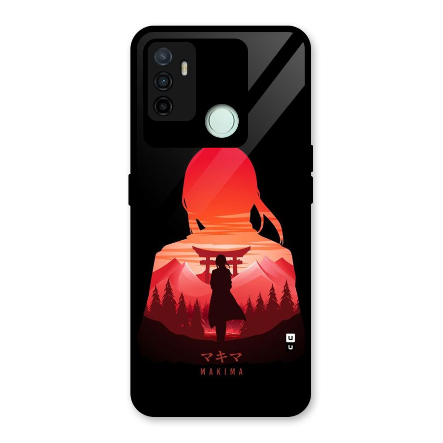 Amazing Makima Glass Back Case for Oppo A53