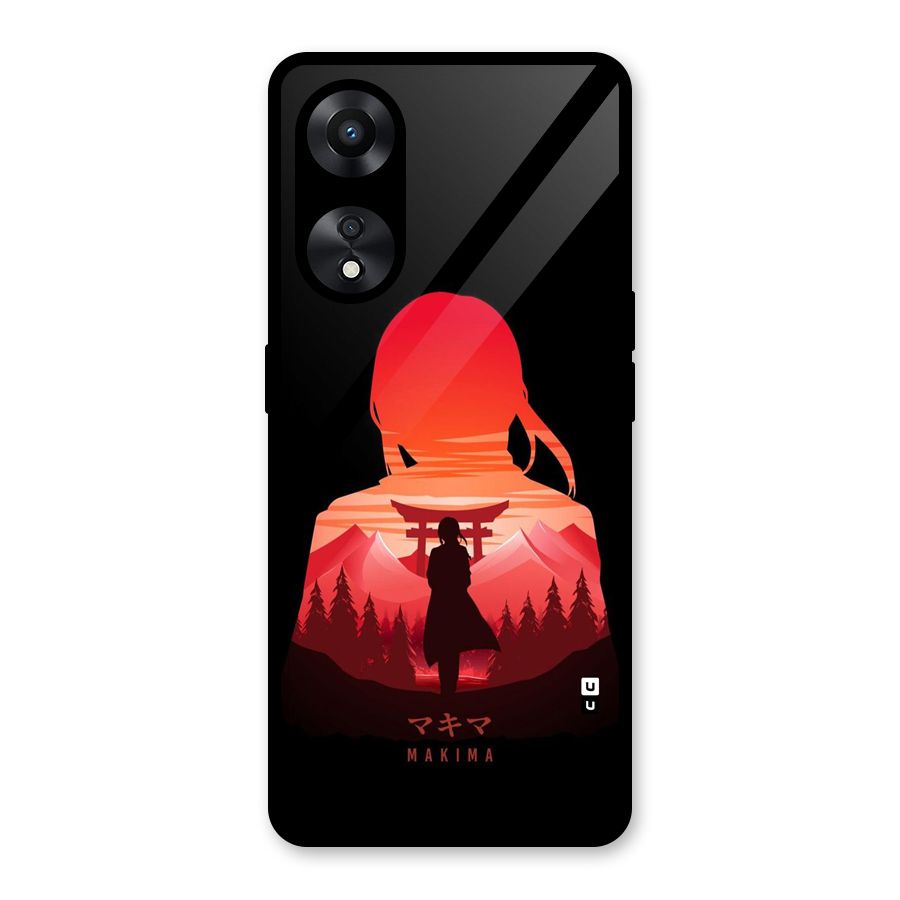 Amazing Makima Glass Back Case for Oppo A78