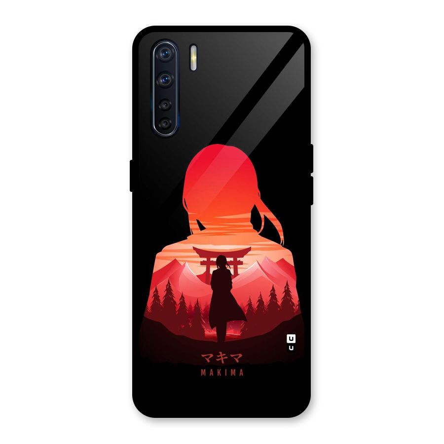 Amazing Makima Glass Back Case for Oppo F15