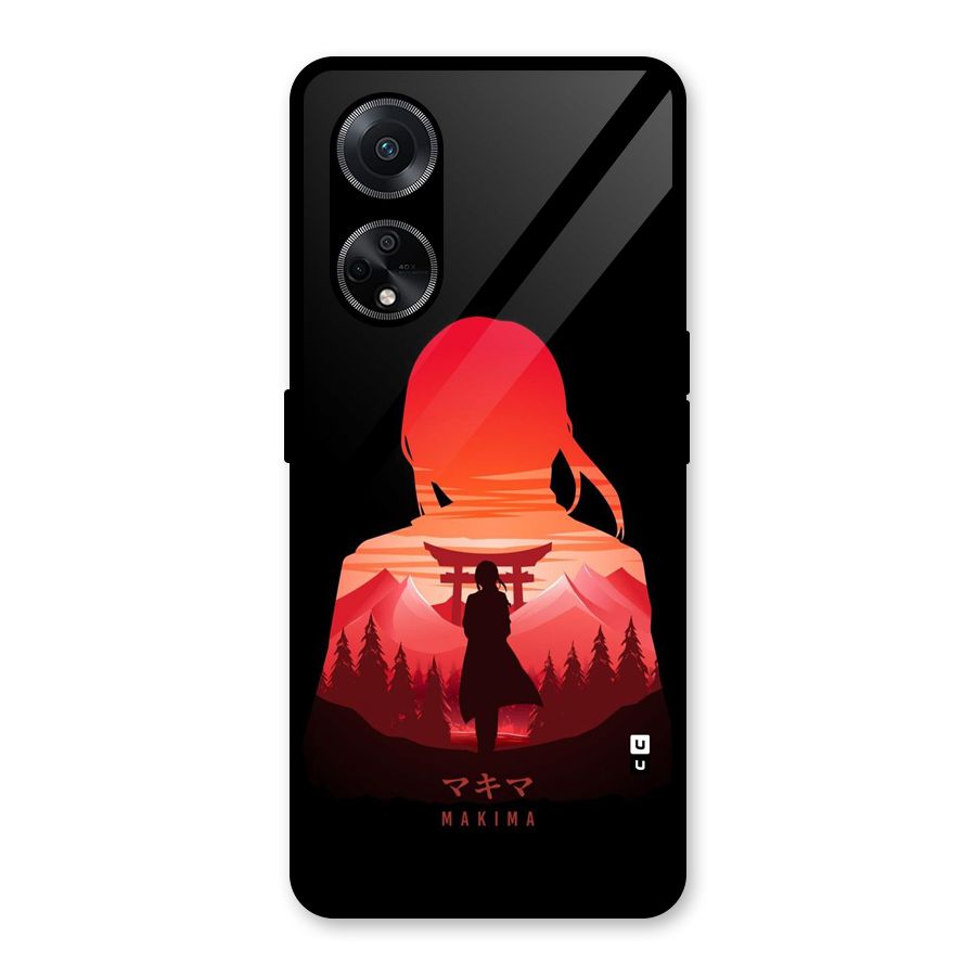 Amazing Makima Glass Back Case for Oppo F23