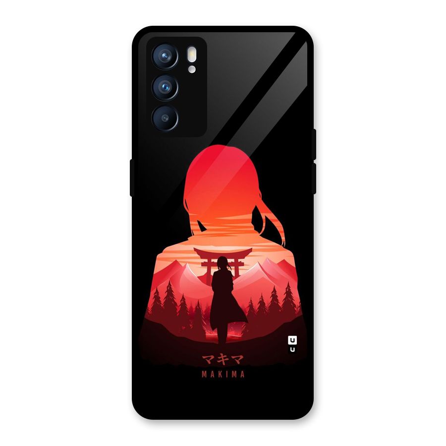 Amazing Makima Glass Back Case for Oppo Reno6 5G