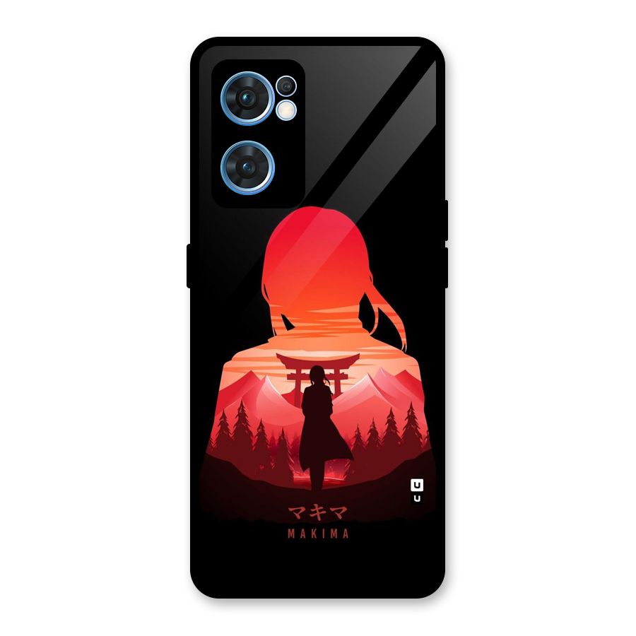 Amazing Makima Glass Back Case for Oppo Reno7 5G