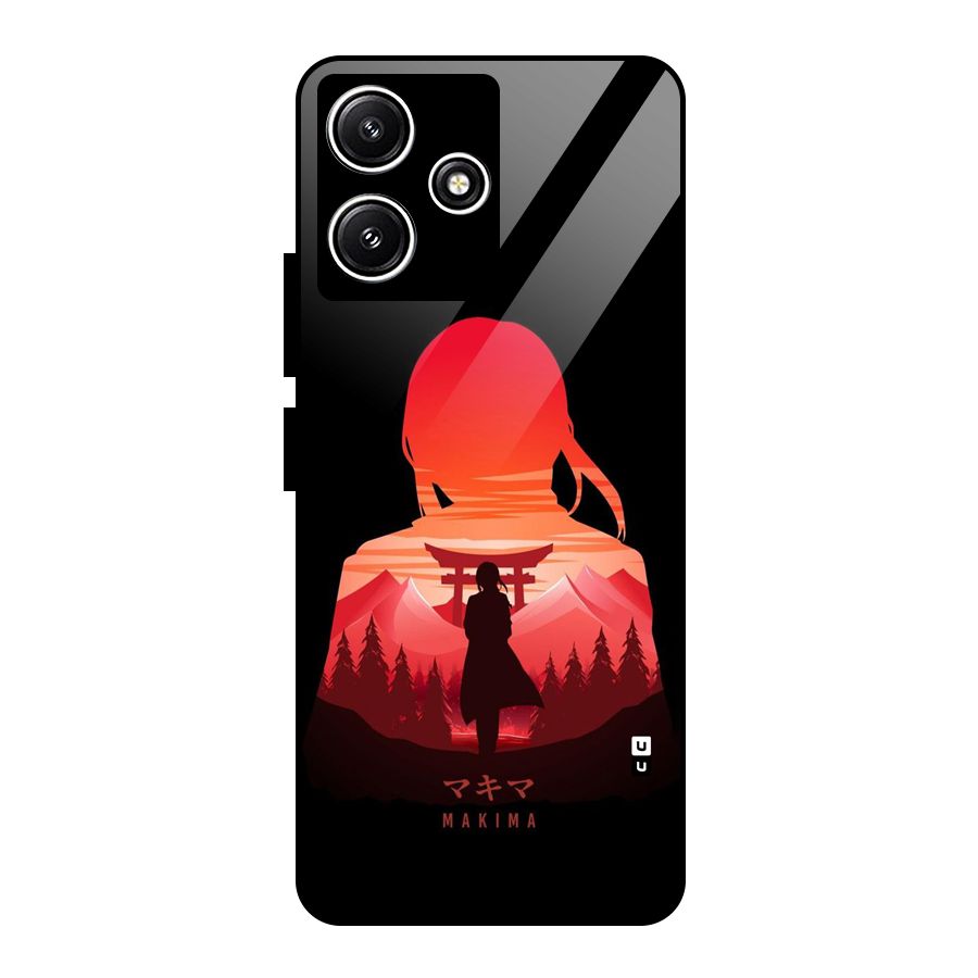 Amazing Makima Glass Back Case for Poco M6 Pro