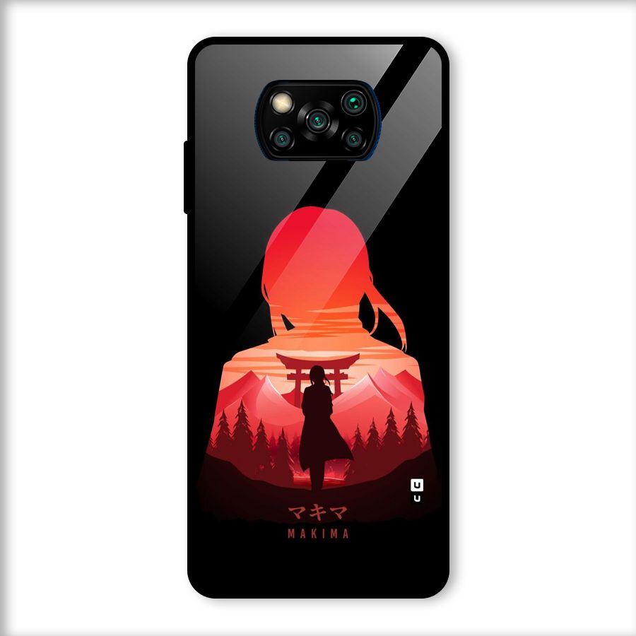 Amazing Makima Glass Back Case for Poco X3