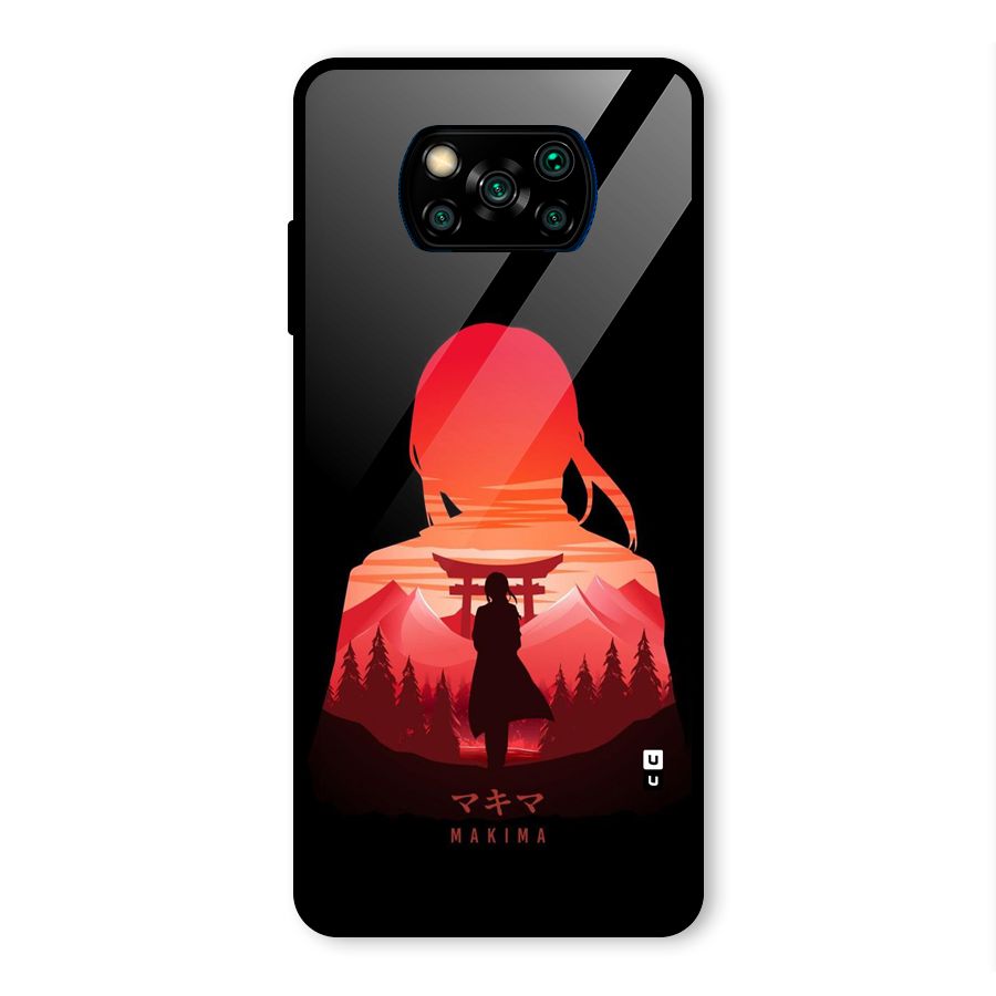 Amazing Makima Glass Back Case for Poco X3 Pro