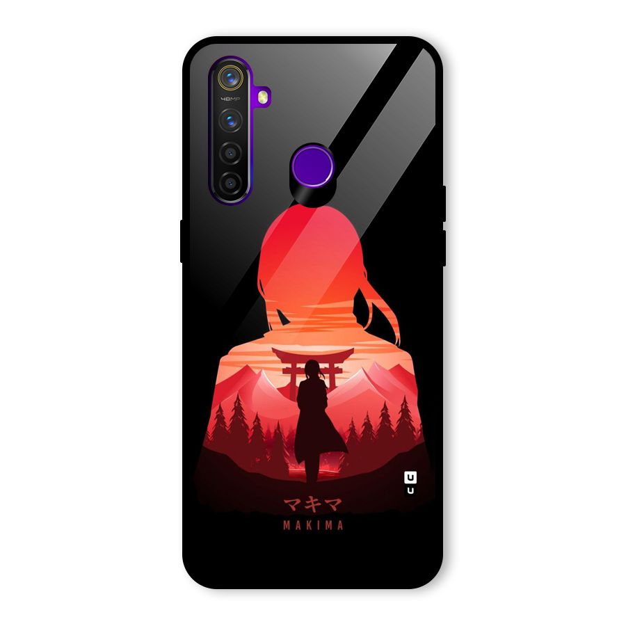 Amazing Makima Glass Back Case for Realme 5 Pro