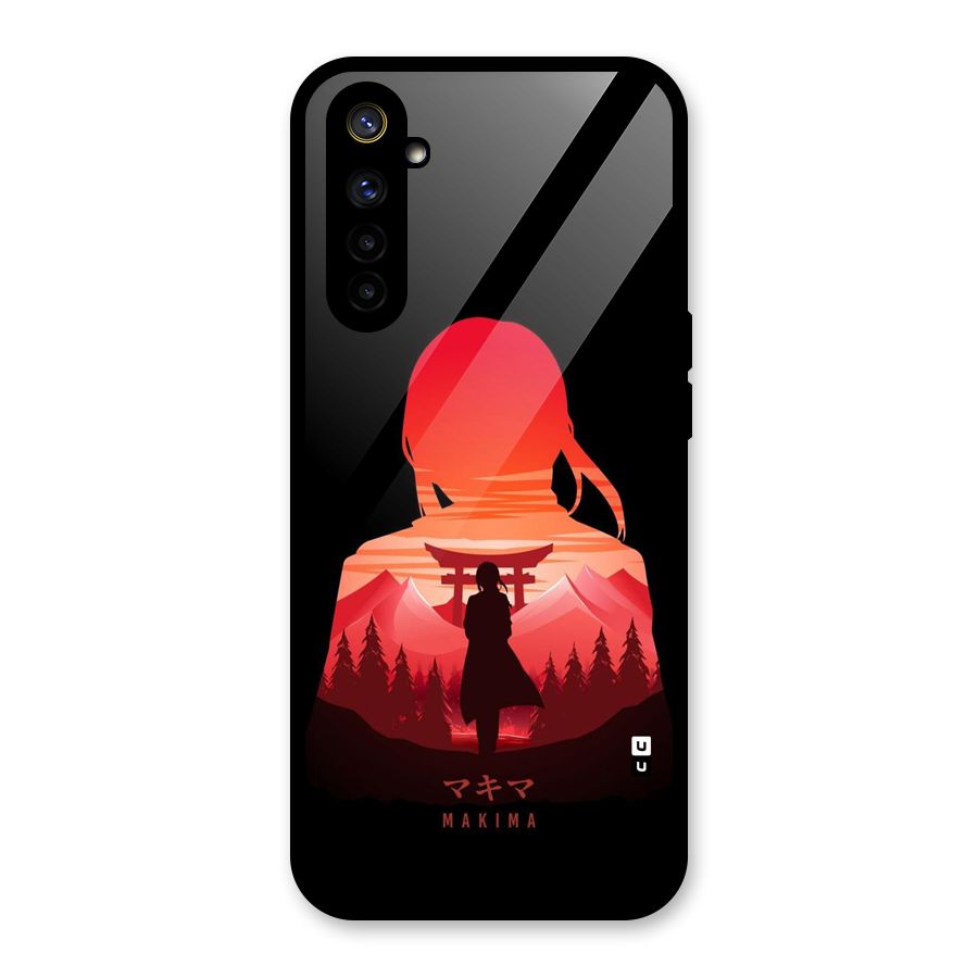 Amazing Makima Glass Back Case for Realme 6